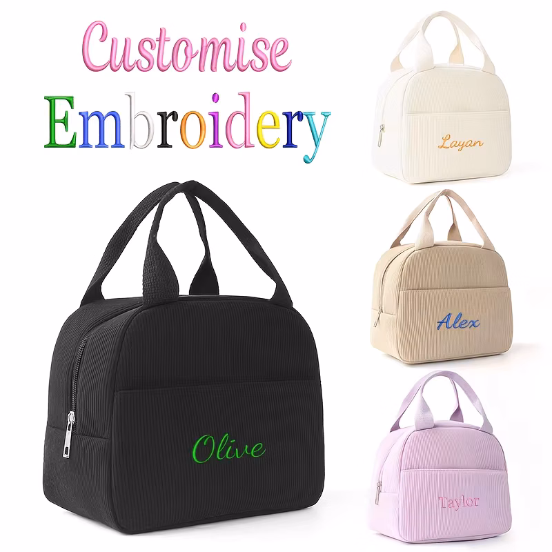 Customized Name Food Thermal Insulated Bag Kid School Lunch Box Bags For Couples Unisex Portable Food Storage Student Lunch Bag