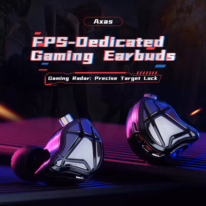KZ Axas Fps-Dedicated In Ear Gaming Earbuds Multiple Tuning Modes HiFi Earphones Dual Microphones Noise Canceling Headphones