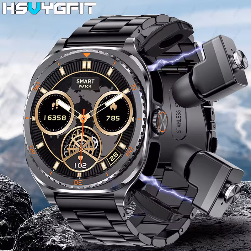 Watch earphones 2-in-1 smartwatch, Health monitoring device, wireless calling, 100+sports mode male and female smartwatches