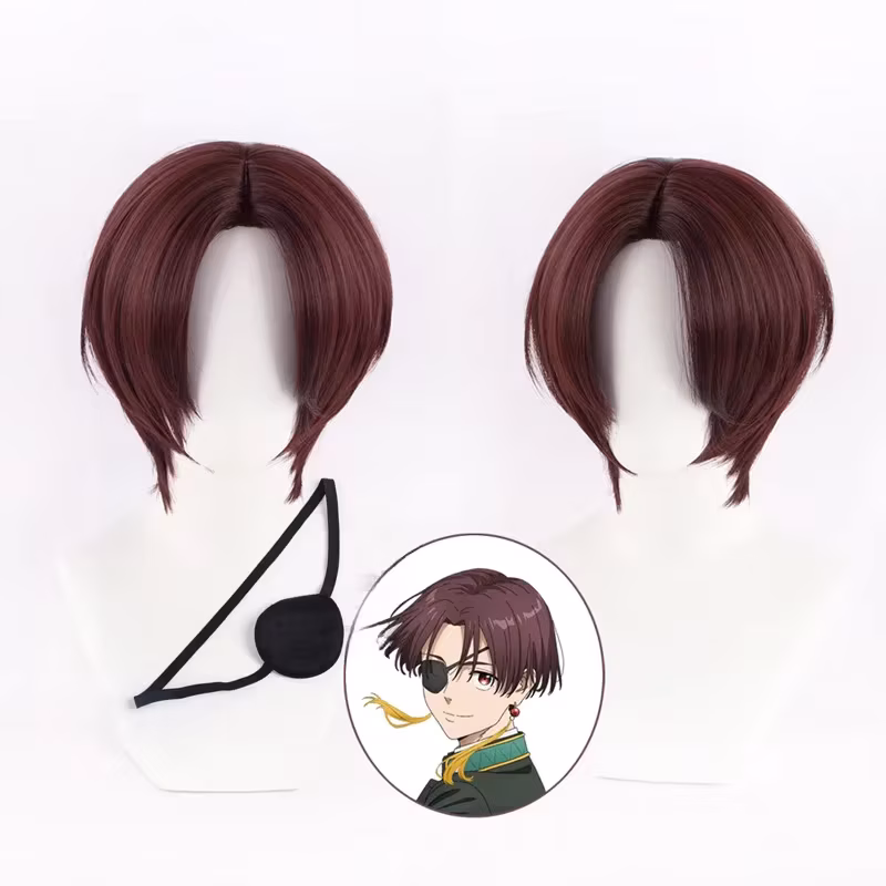 Anime Wind Breaker Hayato Suo Cosplay Wig Eyepatch Red Hair Furin High School Grade Vice-Captain Wigs
