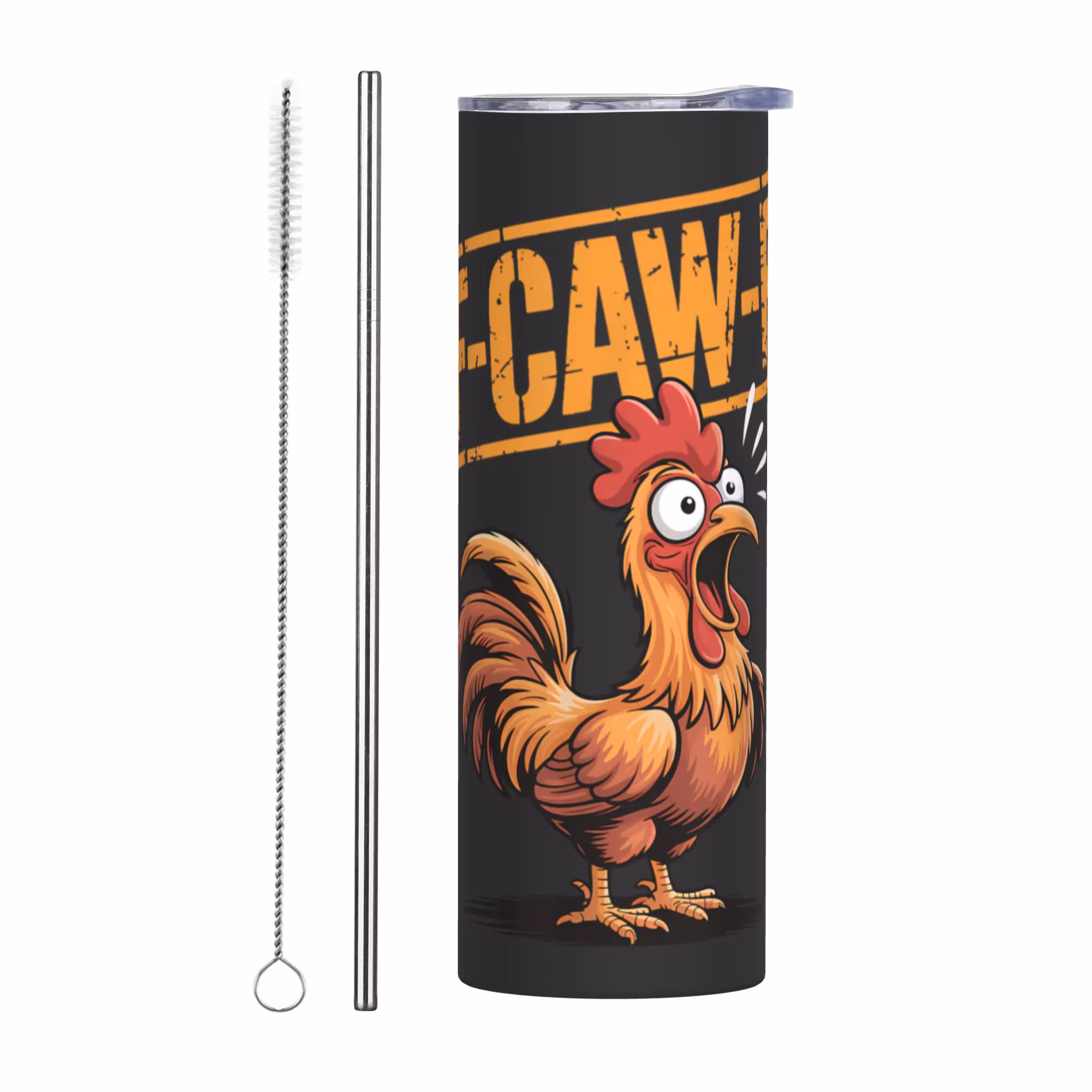 Funny F-Caw-F Chicken Fcawf Tumbler Vacuum Insulated Double Wall Mug With Lid Straw Spill Proof Tags Travel Coffee Cups20oz