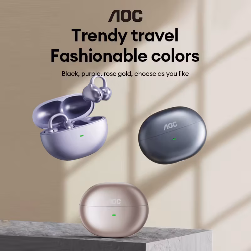 Aoc ACD2544 Wireless Bluetooth Ear Clip Earbuds Open Ear Headphone Surround Stereo Sound Low Delay Gaming Music Earphones Choice