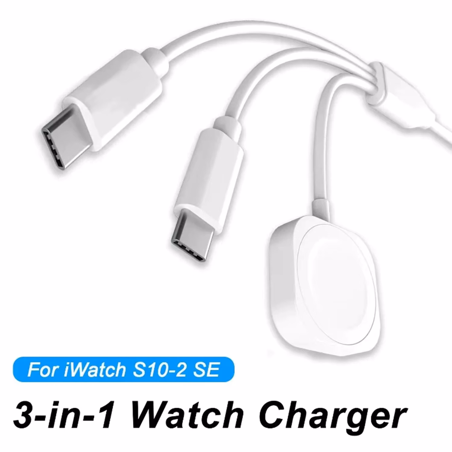3 in 1 Magnetic Watch Charger Phone Charging Cable for iWatch 11 S10 SE Ultra & AirPods Pro 3 Dual Type C Charging Station