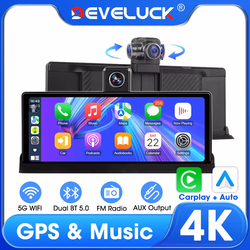 10.26'' Original Car Style Wireless CarPlay Screen Android Auto Rotatable Lens Dash Cam Gps Navigation Dashboard Video Recorder