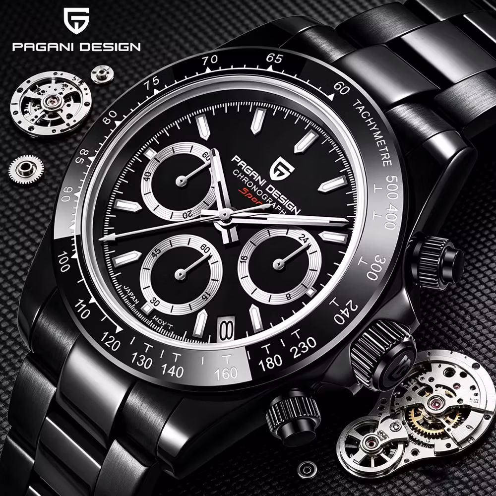 PD-1644 Pagani Design Men Watch Brand Luxury Mens Quartz Wristwatch Man Chronograph Waterproof Watches for Men Gift