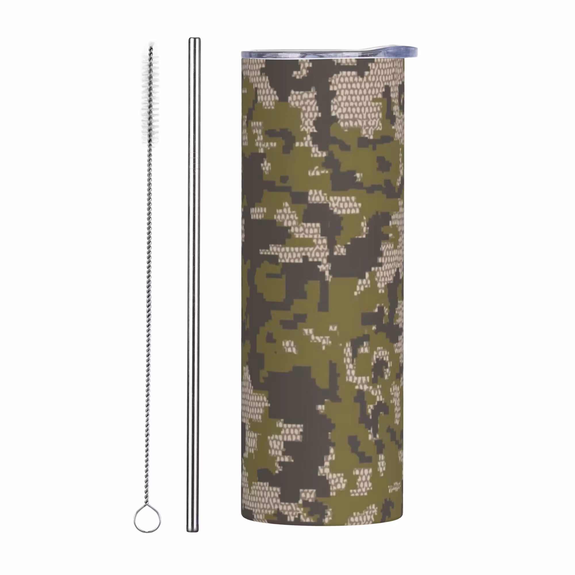 Wicked Camo Verde Camouflage Insulated Tumbler With Lid Straw Tags Vacuum Thermal Mug Stainless Steel Double Wall Water Bottle