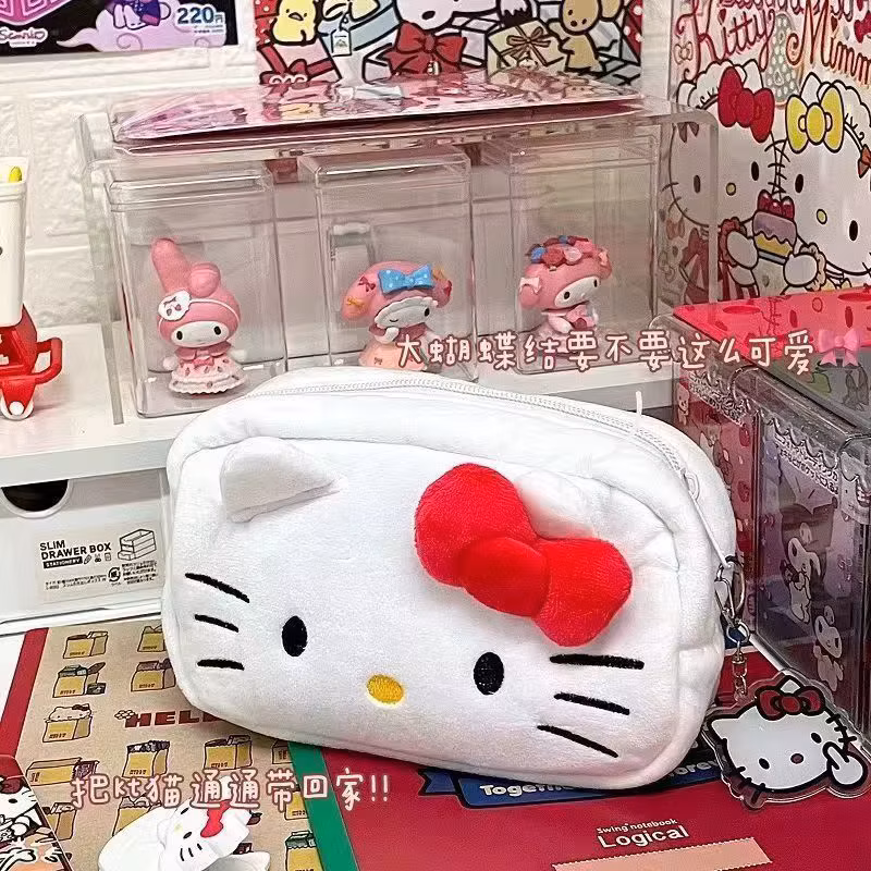 # Hello Kitty Cartoon Pencil Case Stationery Supplies Large Capacity Storage Bag Kawaii Makeup Bag A birthday Gift For Girl