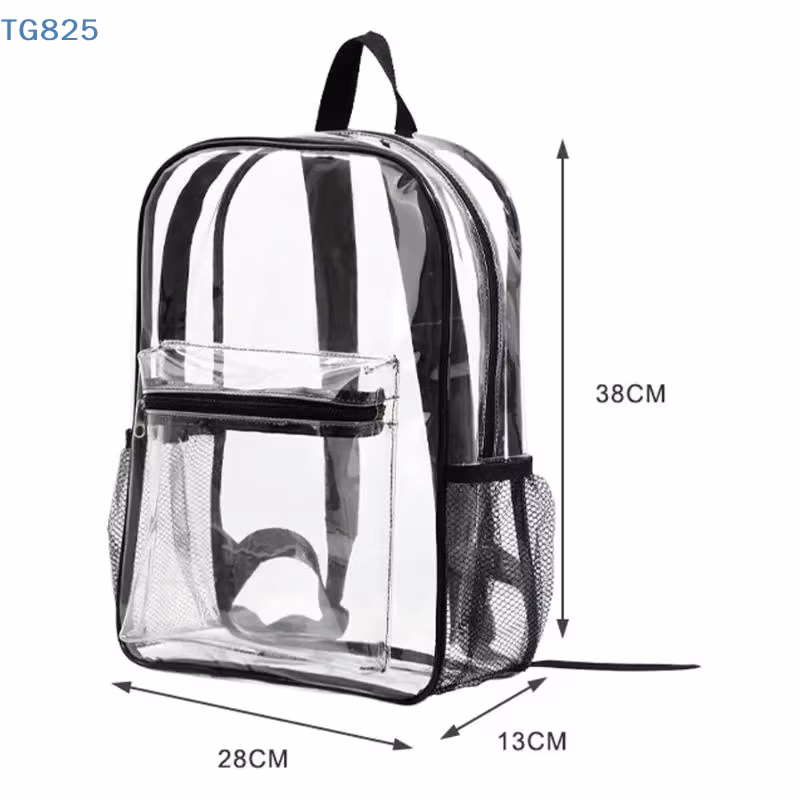 【AN】【AN】Transparent Pvc Outdoor Sports Fitness Knapsack Casual Travel Visible Backpack Large Capacity Waterproof Shoulders Bag