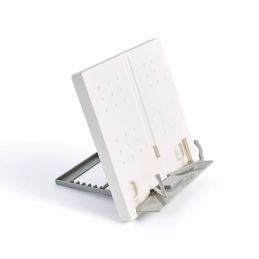 Adjustable White Reading Stand Tabletop Book Support Household Reading Rack Multi-Angle Book Holder Cookbook Laptop Recipe