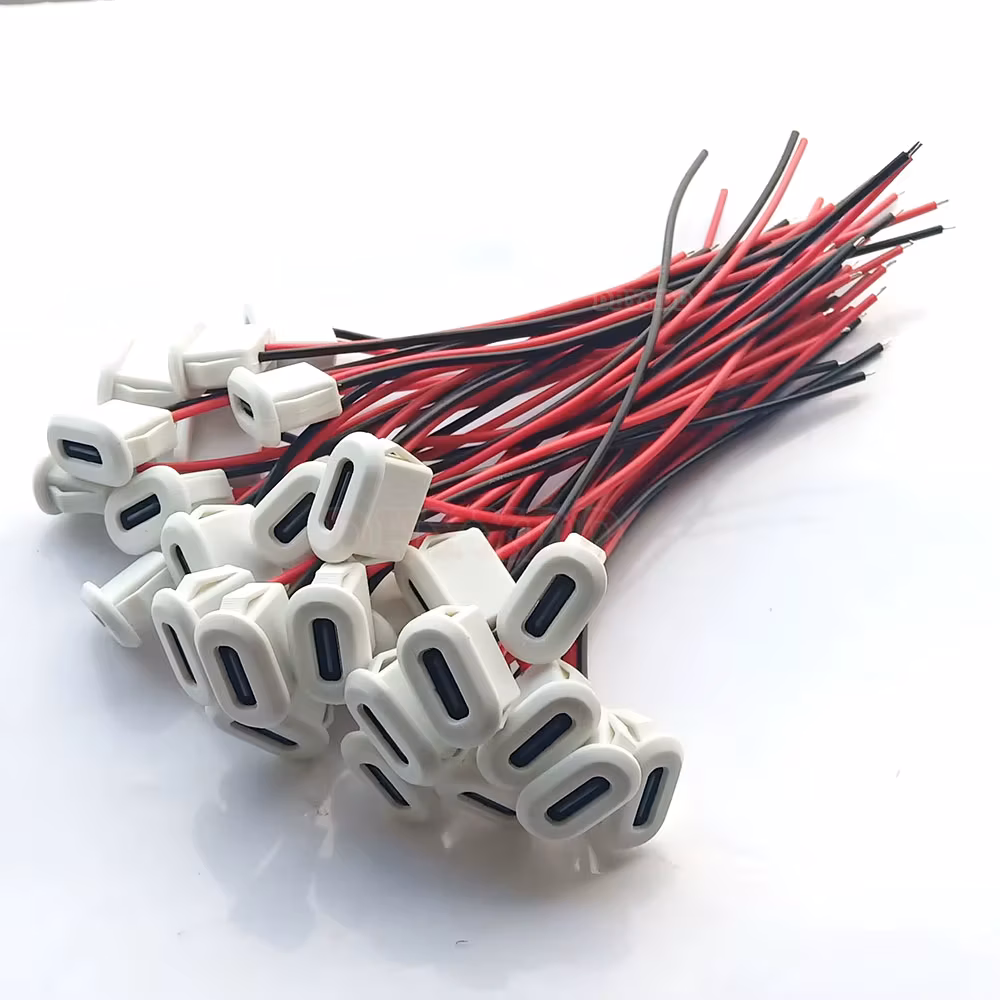 200X Usb Type C Connector Type-C With Card Buckle Female Charging Jack Port Usb-C Charger Plug Socket Desk Lamp Elliptical