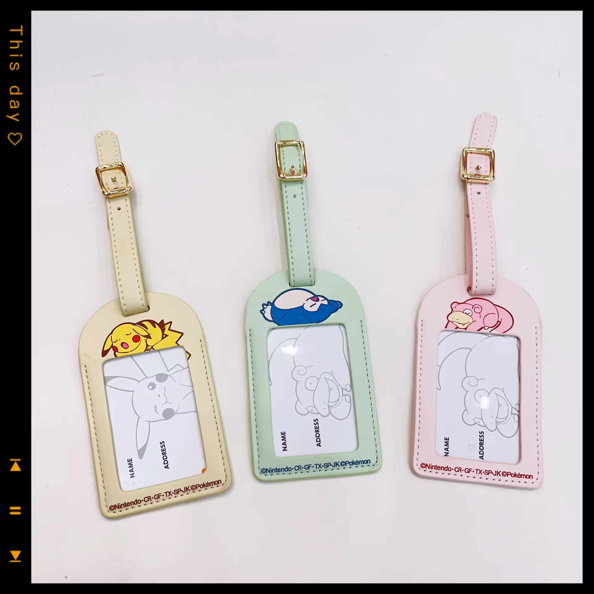 Pokémon Pikachu anime cute luggage tag Kirby Slowpoke travel boarding pass tag cartoon peripheral key chains unisex