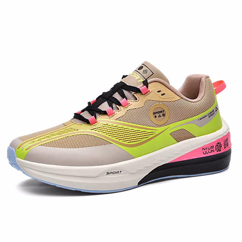 Mens Womens Teens School Mesh Sneakers Air Cushion Platform Sole Students Breathable Mesh Retro Street Fashion Running Trainers