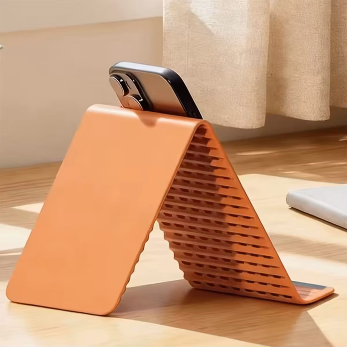 Multi-Layer Foldable Car Stand – Aluminum & Silicone Magic Stand for Phone/Tablet/Laptop, Desktop/Hanging, Anti-Slip & Rollable