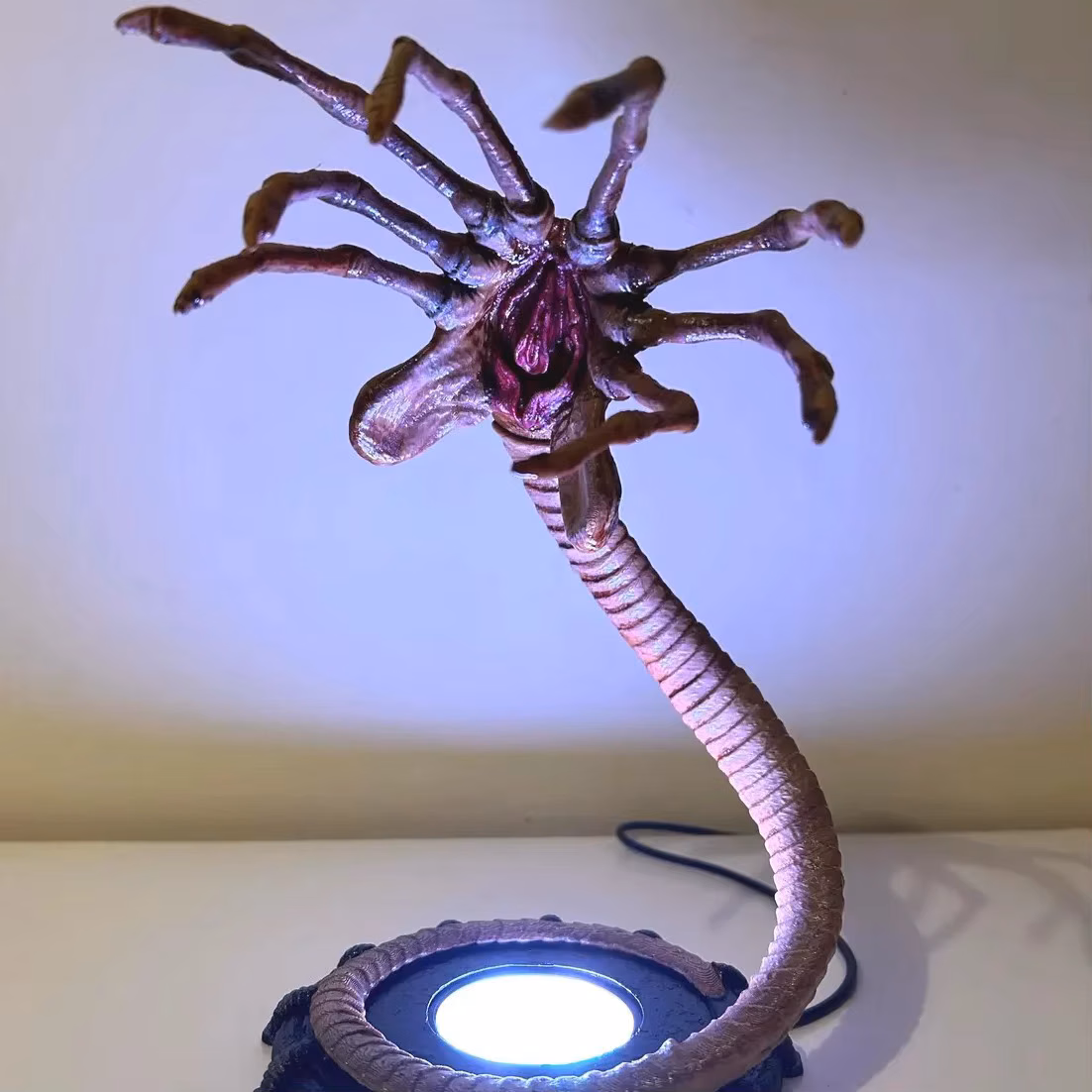 Alien Facehugger Lamp Nightlight, Flashing Halloween Pumpkin Decor with Led Lights, Horror Atmosphere Home Party Decorations
