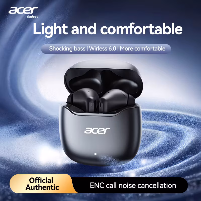 Stylish Acer OH617 Wireless Bluetooth Earbuds, Long Battery Life Sports Headphones for Running & Students