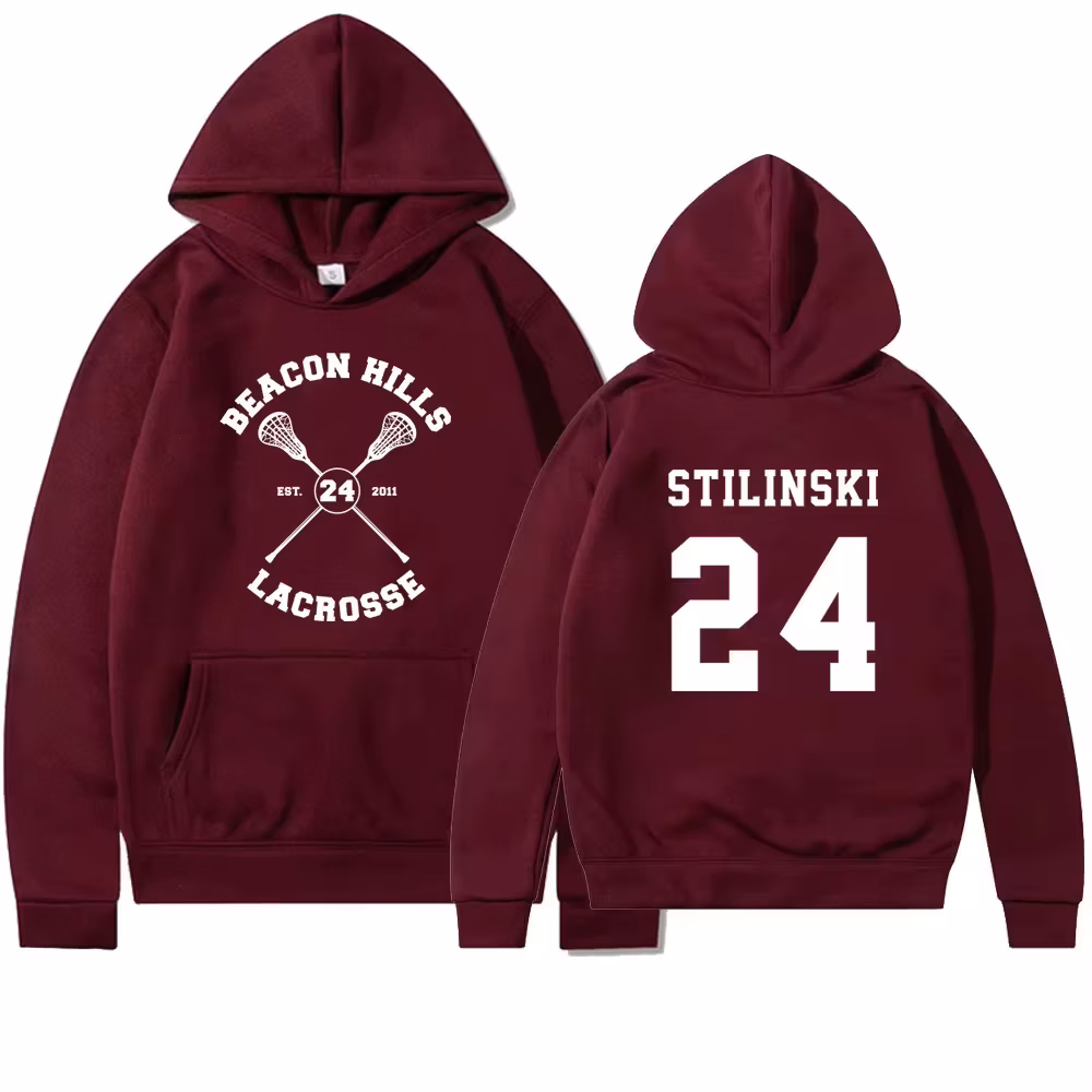 Teen Wolf Hoodie Beacon Hills Stilinski 24 Lahey McCall Pullover Tv Show Hooded Sweatshirt Hooded Hip Hop Hoodies Streetwear