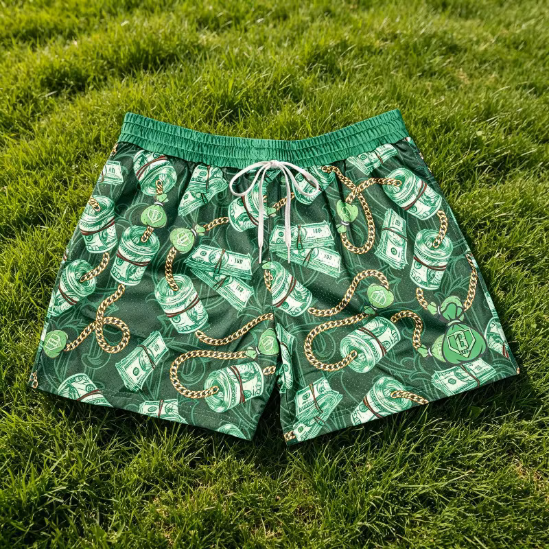 Banknote Printed Men's and Women's Casual Shorts Stack Season Youth Shorts Baseball Lifestyle 101 Sports Shorts