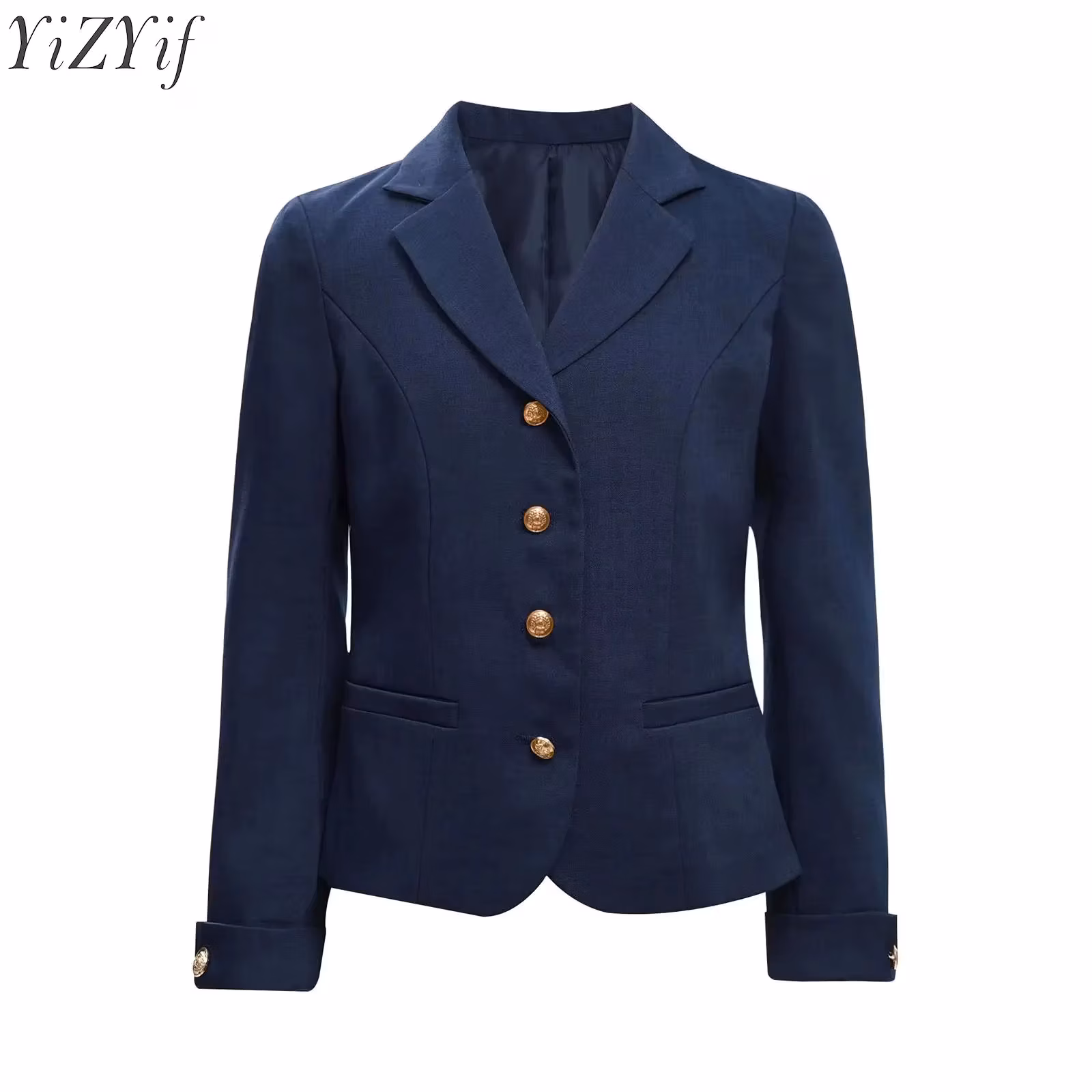 Blazer Jacket for Kids Girls Long Sleeve Solid Lapel Formal Suit Coat School Uniform Dress Tops with Pocket Jacket Outerwear