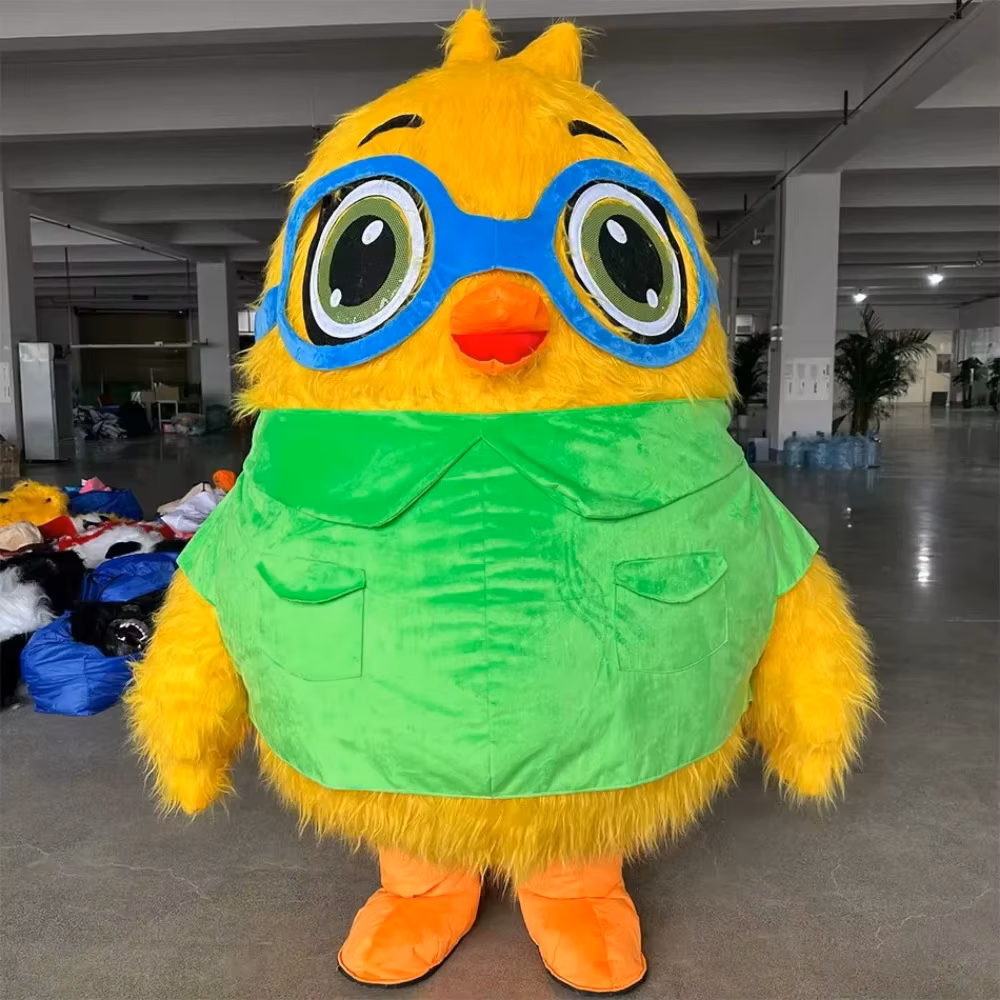 Inflatable Bird with Glasses Mascot Costume Parade Birthday for Adult Animal Halloween Party No Battery No Charger