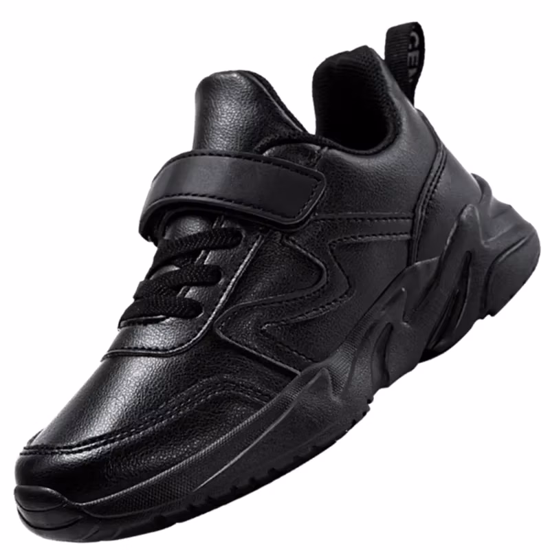 Leather Breathable Children's Sneakers Shoes Autumn Mesh Kids Baby Sport Black White Toddler Girls Boys Casual Running