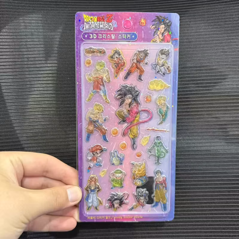 3d Crystal Stickers 4-40pcs Japanese Anime Peripherals Diy Scrapbook Notebook Diary Decor Decals