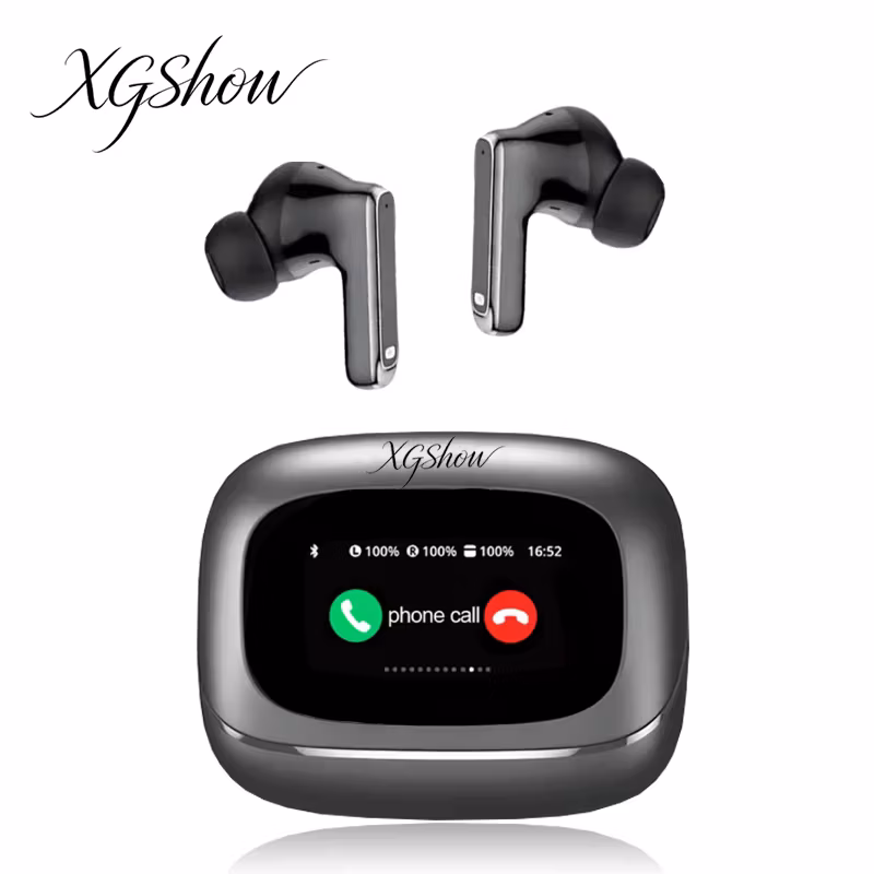 Xgshow Tour Pro6 Bluetooth 6.0 Earphones Lcd Full Color Screen In Ear Anc Noise Reduction Ultra Long Endurance Earbuds