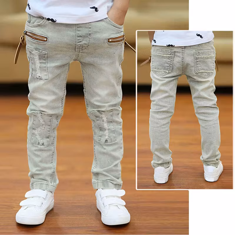 Diimuu Kids Skinny Jeans Boys Denim Clothing Bottoms Casual Trousers Children Clothes Pants Infant Toddler Garments Jean