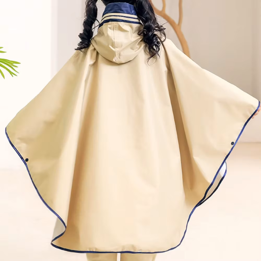 Breathable Children's Poncho Raincoat Comfortable Windproof Students Rain Jacket with Hat Waterproof School Rain Gear Outdoor