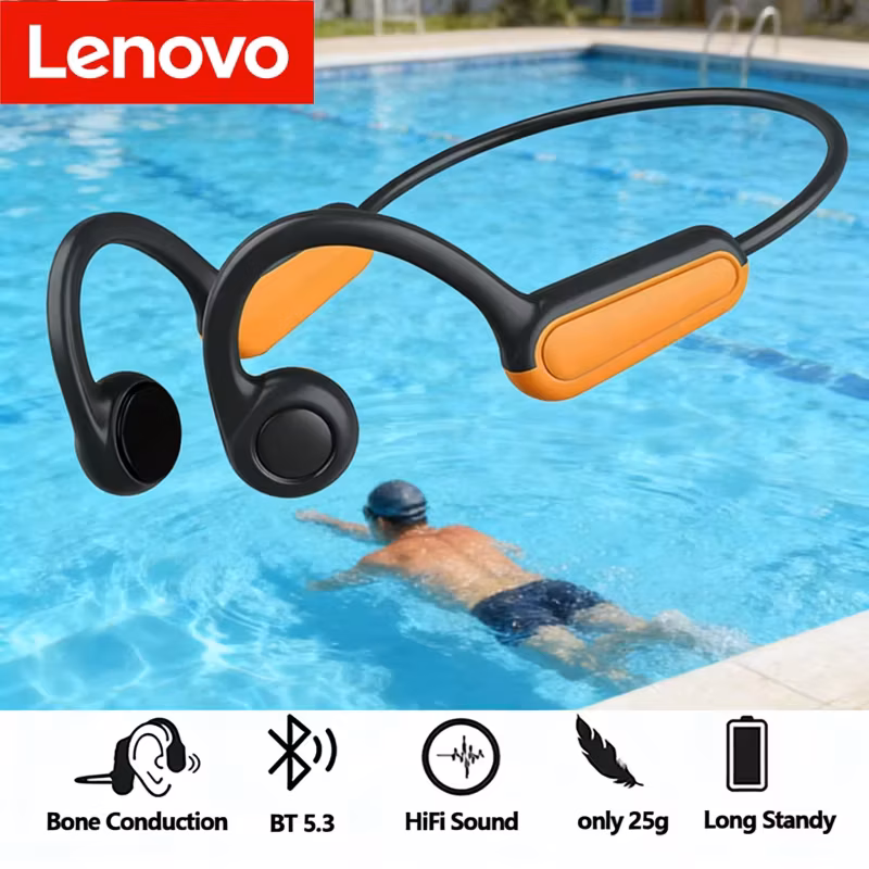 Bone Conduction IPX5 Headphones Bluetooth 5.4 Waterproof Wireless Sports Headset with Mic for Swimming Running Fitness Gym