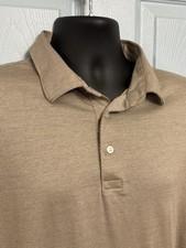 Daniel Cremieux Cotton Knit Long Sleeve Polo Shirt XL Tan Gold