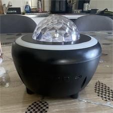 Mini enceinte Bluetooth portable noir cylindre avec dme lumineux transparent