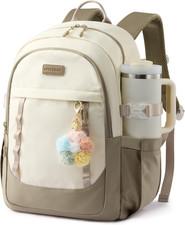School Backpack for Teen Girl, Cute Student Bookbag Fits 15.6 Inch Laptop, Back