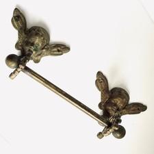8" - 12" Solid Brass Double Angel Cherub Towel Toilet Tissue Paper Holder