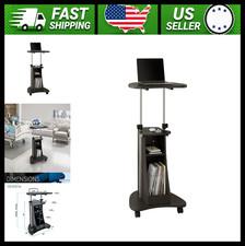 Techni Mobili Sit-to-Stand Rolling Adjustable Height Laptop Cart Graphite