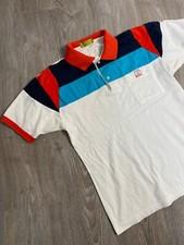Vintage Nasa Polo Shirt Color Block Red Blue White Retro Design Cotton Thailand