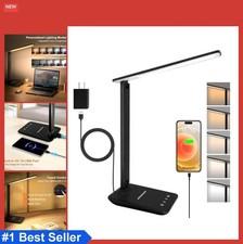 Led Desk Lamp 5 Brightness 5 Color Modes Usb Charging Port Touch Dimmable