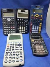 Lot Of 5 Scientific Calculators- Casio & Texas Instruments-3 Tested, 2 Need Bats