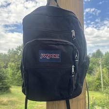 JanSport Backpack Big Student Black Laptop School Bag Y2K Streetwear Vintage