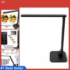 Led Desk Lamp Dimmable Touch Control 5-Level Brightness 4 Modes Usb Charging
