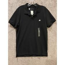 Aeropostale Mens A87 Logo Pique Polo Shirt Black Short Sleeve Medium Nwt