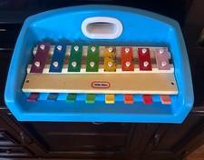 Vintage 1985 Little Tikes Blue Xylophone Tap-A-Tune Piano Keyboard