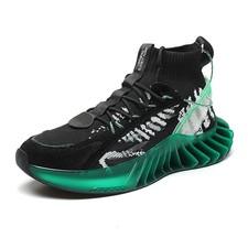 Baskets running chaussures sport lacet semelle caoutchouc noir vert 39-46