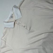 Peter Millar Crown Men's Sport Performance Polo White And Orange Striped XL