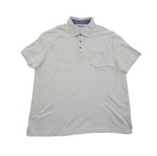 Izod Polo Shirt Men's Xxl White Slubby Cotton Euc Short Sleeve Athletic