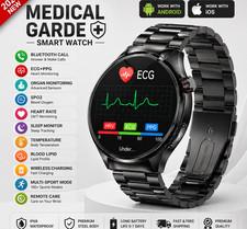 UK 2026 New Medical Grade Smart Watch Blood Pressure Oxygen Heart Rate Bluetooth