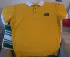 Emporio Armani Polo Shirt Yellow White EA7 Logo Authentic Sizes M