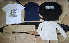 Lot of 5 Big Girl School Uniform Polo,Pants, Sweater, T-shirt,Crewneck 10-12 y.o