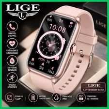 LIGE Montre Connecte Femme 1,47 Bluetooth 5.3 IP68 Sport Cardio Sommeil