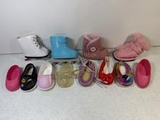 American Girl Doll Shoes Lot Ice Skates Rollerblades Boots Flats Mixed 18"