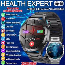 UK 2026 New Medical Grade Smart Watch Blood Pressure Oxygen Heart Rate Bluetooth